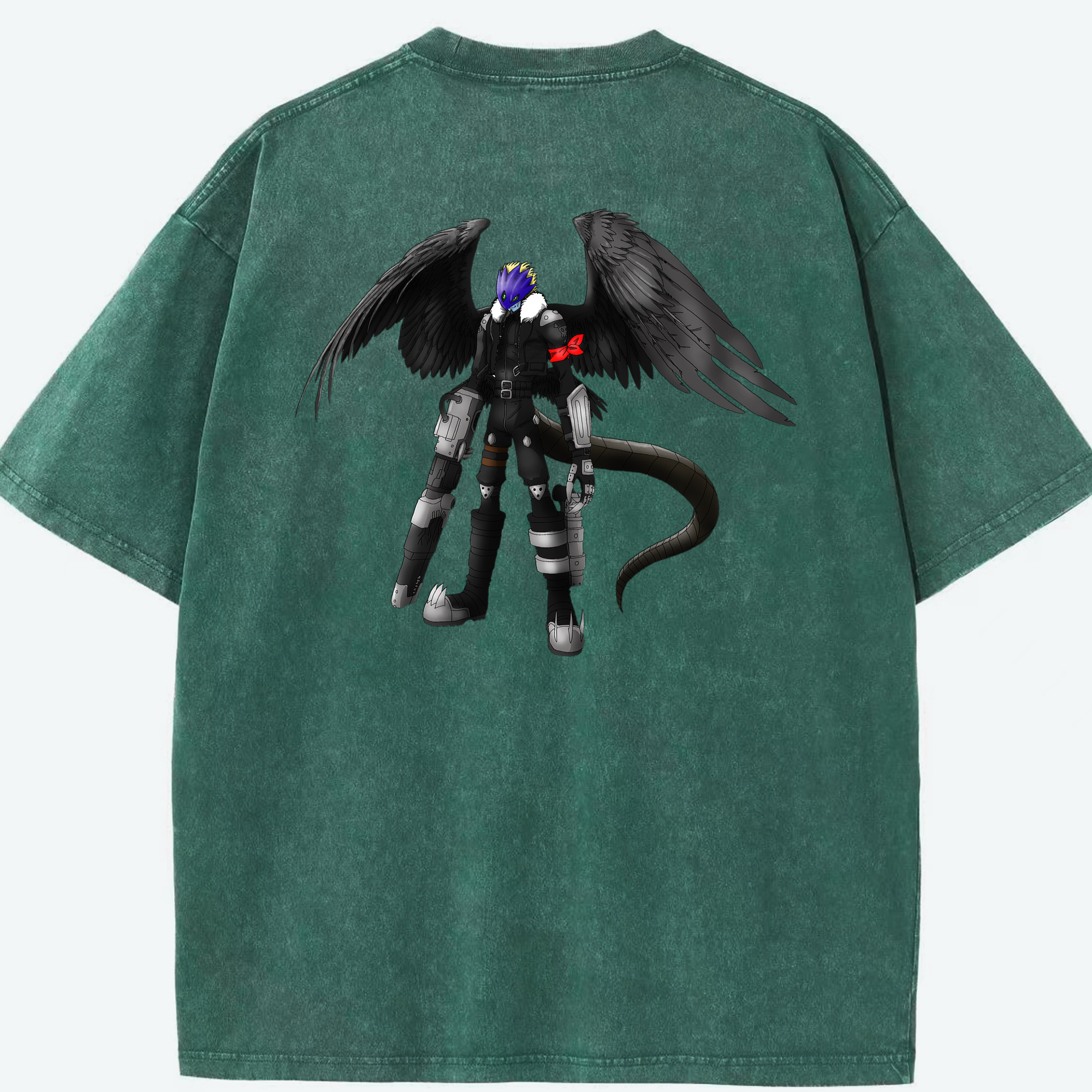 （画像用） Digimon デジタルモンスター/デジモン 綿100% ヴィンテージ風 半袖Tシャツ（背面プリント）